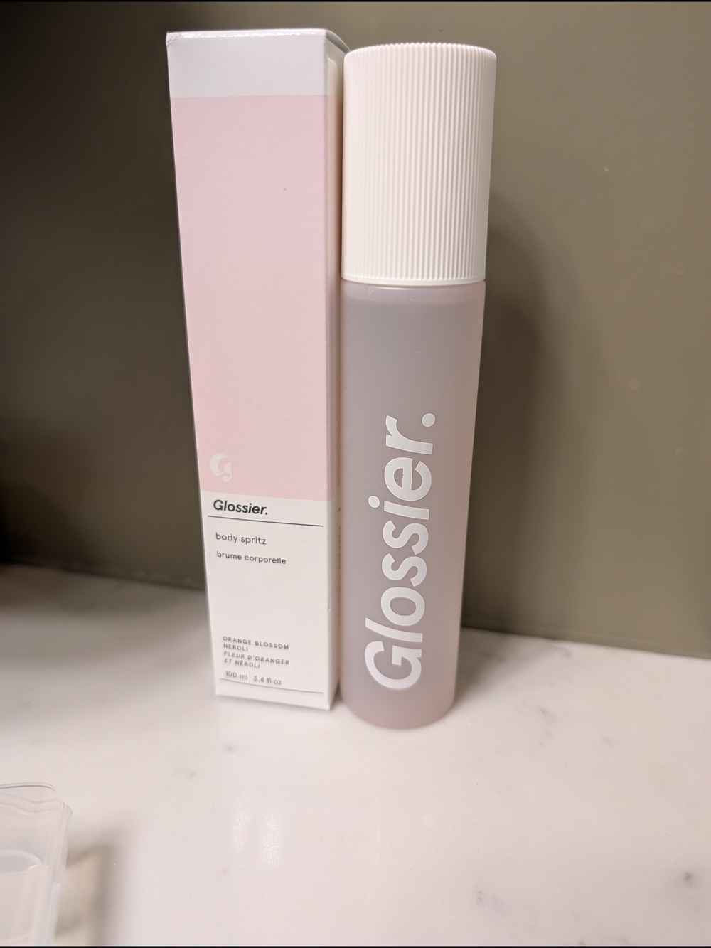 Glossier Body Spritz — Pale Pink Bottle with White Cap